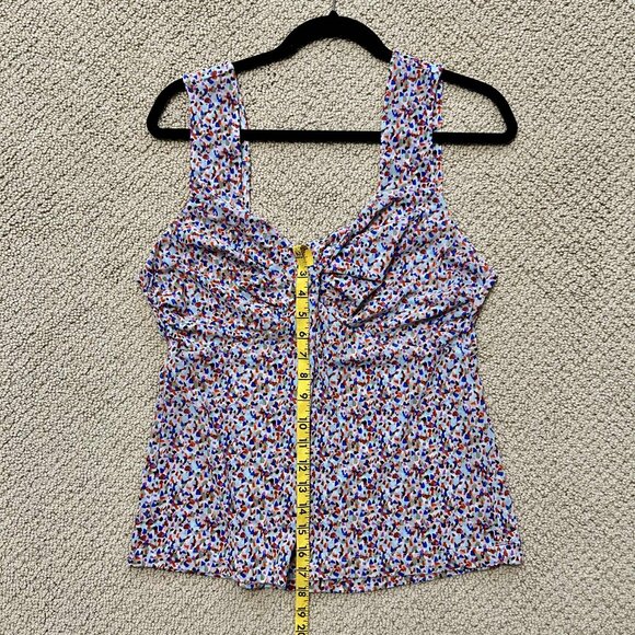 CAbi 6314 Bustier Tank Blouse, Multi-Color Confetti Pattern, Mesh Material, Med - Picture 6 of 6